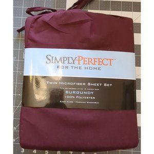 NEW ~ Simply Perfect Microfiber 100% Polyester Twin Sheet Set - Burgundy